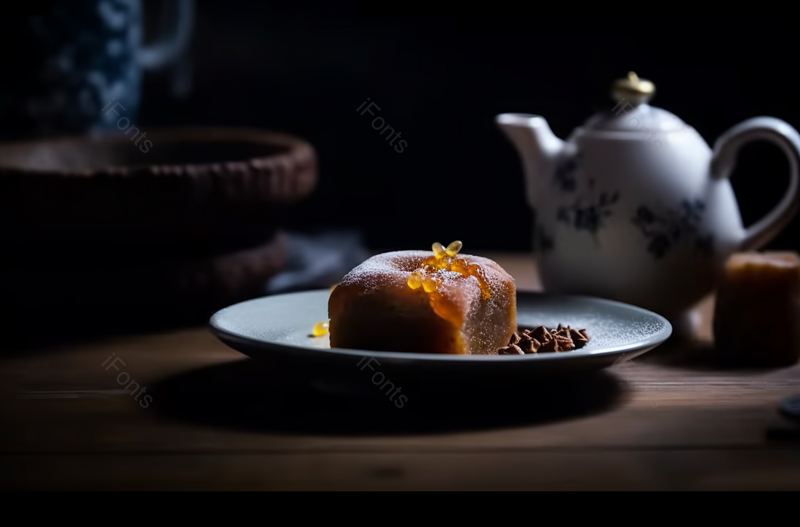 中华传统美食桂花糯米藕和茶道,高清,摄影图,摄影图片,图片大全,摄影图免费下载